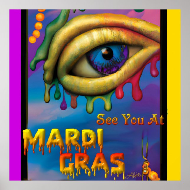 Wir sehen uns bei Mardi Gras Eye Poster (Vorne)