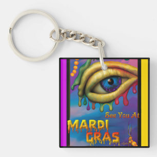 Wir sehen uns bei Mardi Gras Eye Schlüsselanhänger
