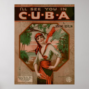 Wir sehen uns in Kuba, Retro-Notenheftcover Poster