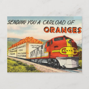 Wir senden Ihnen eine Wagenladung Orangen Vintage Postkarte