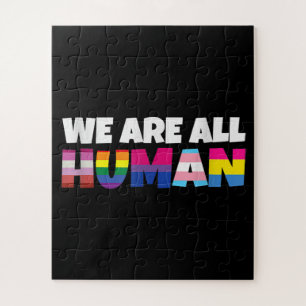 Wir sind alle eine humane LGBT-Regenbogenflagge Puzzle