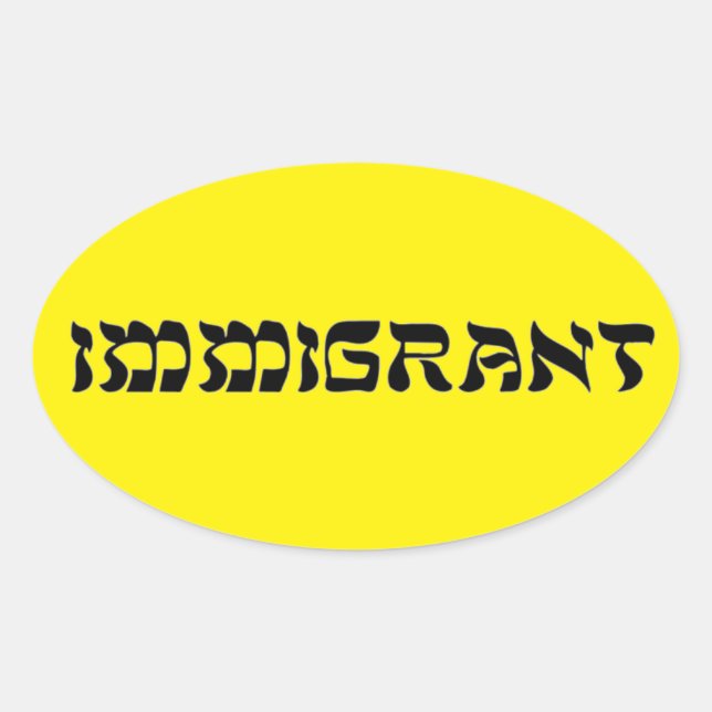 (Wir sind alle) Einwanderer - Aufenthalt im ICE Ovaler Aufkleber (Vorderseite)