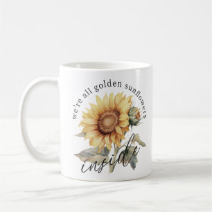 Wir sind alle goldene Sonnenblumen im Inneren Kaffeetasse