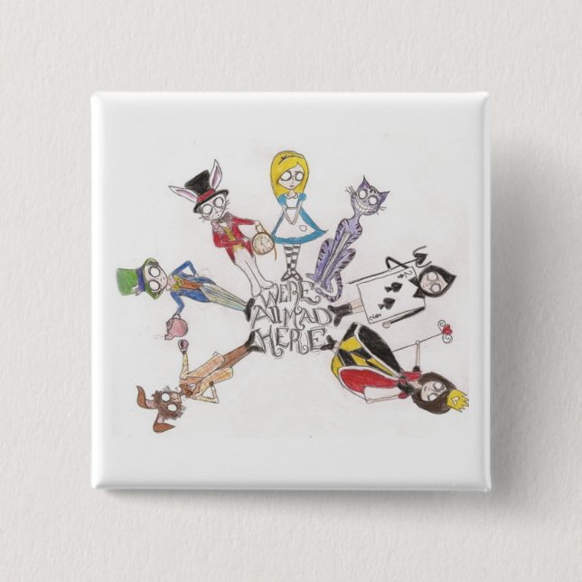 "wir sind alle hier" knöpfen wütend button (Vorderseite)