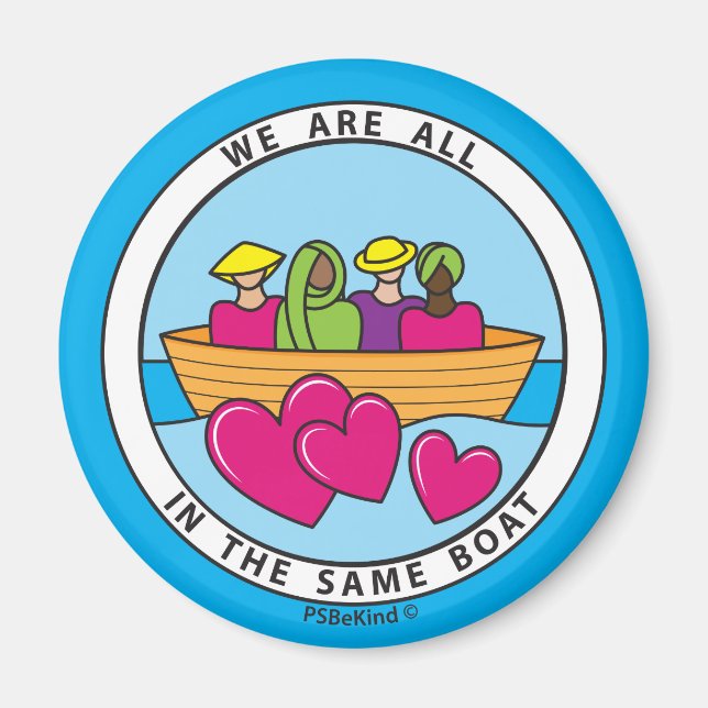 Wir sind alle im selben Boot 1_Round Magnet 2.25" (Vorne)