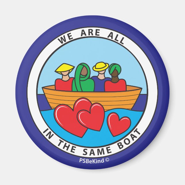 Wir sind alle im selben Boot 2_Round Magnet 2.25" (Vorne)
