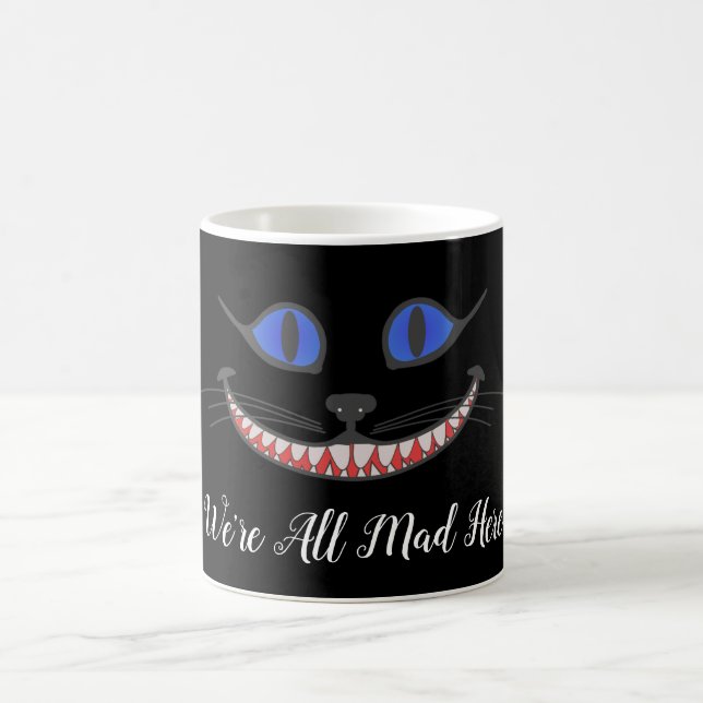 Wir sind alle Mad Here Cheshire Cat Smile Wonderla Kaffeetasse (Mittel)