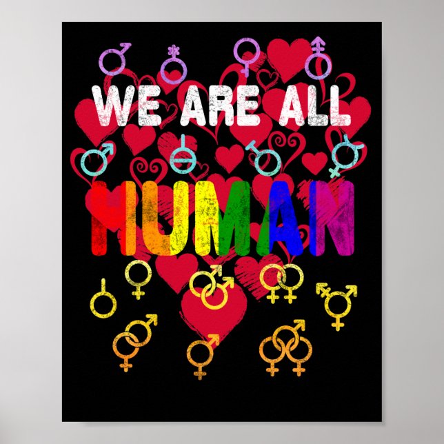 Wir sind alle Menschen Gay Pride LGBT Geschenk Poster (Vorne)