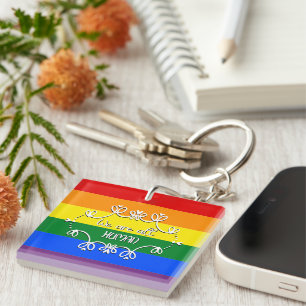 Wir sind alle menschlich LGBTQ Stolz-Monat Acryl Schlüsselanhänger