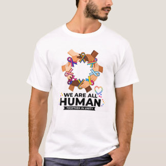 Wir sind alle menschliche LGBTQ-Stolz-Regenbogenhä T-Shirt
