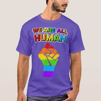 Wir sind alle menschlicher Stolz Ally Regenbogen L T-Shirt