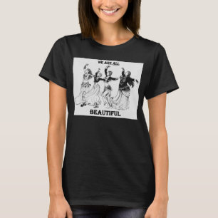 "Wir sind alle schön" Plus-Größe V-Neck T-Shirt