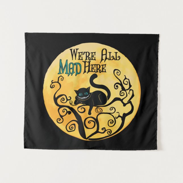 Wir sind alle tot - Cheshire Cat Wandteppich (Vorderseite (Horizontal))