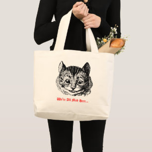 Wir sind alle verrückt hier - Cheshire Cat Wonderl Jumbo Stoffbeutel