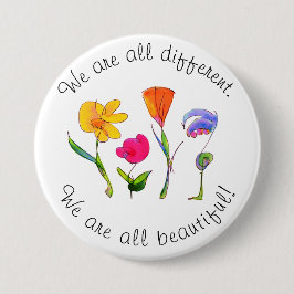 Wir sind alle verschieden und schön Diversity Flor Button