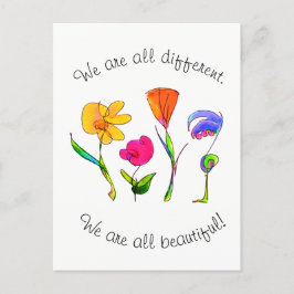 Wir sind alle verschieden und schön Diversity Postkarte
