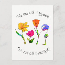 Wir sind alle verschieden und schön Diversity Postkarte