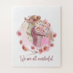Wir sind alle wunderbar Puzzle   Florales Mädchen 