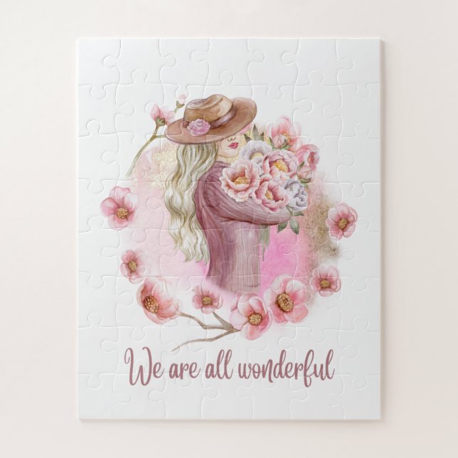 Wir sind alle wunderbar Puzzle | Florales Mädchen  (Vertikal)