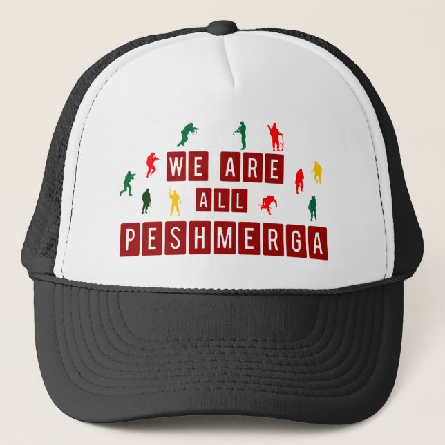 Wir sind alles Peshmerga Truckerkappe (Vorderseite)