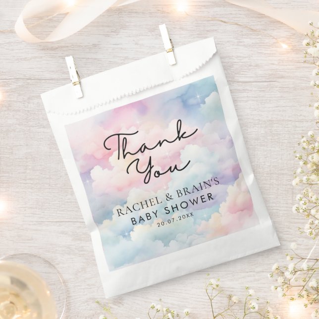 Wir sind auf Cloud 9 Babydusche Geschenktütchen (Ausgeschnitten)