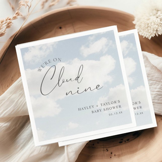 Wir sind auf Cloud 9 Babydusche Serviette (Von Creator hochgeladen)