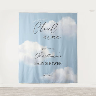 Wir sind auf Cloud 9 Blue Boy Baby Dusche Begrüßun Wandteppich