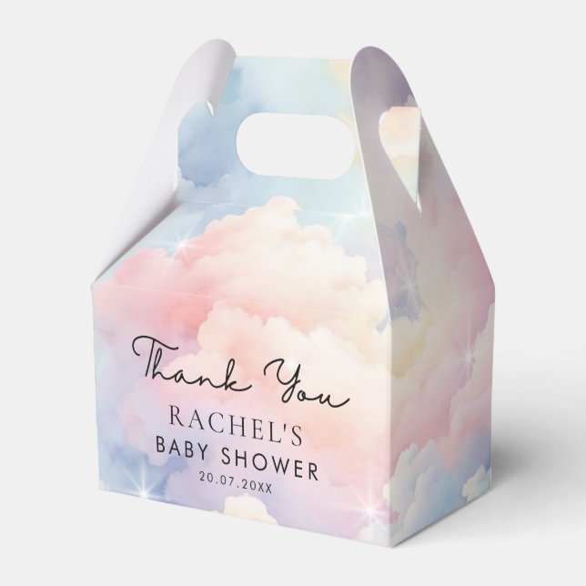Wir sind auf Cloud 9 Dreamy Clouds Baby Dusche Geschenkschachtel (Vorderseite)