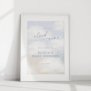 Wir sind auf Cloud 9 Dreamy Clouds Baby Dusche Wil Poster