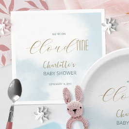 Wir sind auf Cloud 9 Elegant Script Blue Baby Show Serviette