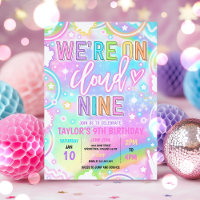 Wir sind auf Cloud 9 Neon Glow 9. Geburtstagsparty