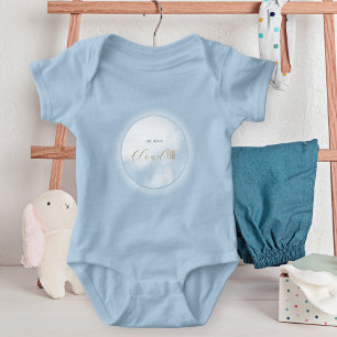 Wir sind auf Cloud 9 Newborn Boy Blue Baby Shower Strampler