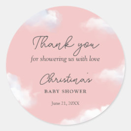Wir sind auf Cloud 9 Pink Girl Baby Dusche Vielen Runder Aufkleber