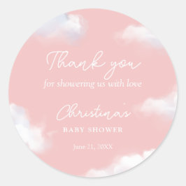 Wir sind auf Cloud 9 Pink Girl Baby Dusche Vielen Runder Aufkleber