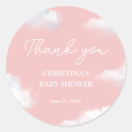 Wir sind auf Cloud 9 Pink Girl Baby Dusche Vielen Runder Aufkleber