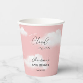 Wir sind auf Cloud 9 Pink Girl Baby Shower Pappbecher