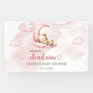 Wir sind auf Cloud 9 pink Girl Shower Banner