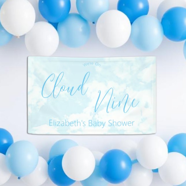 Wir sind auf Cloud Nine Baby Dusche Banner (Von Creator hochgeladen)