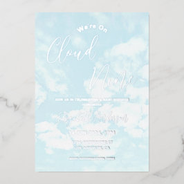 Wir sind auf Cloud Nine Baby Dusche Folieneinladung