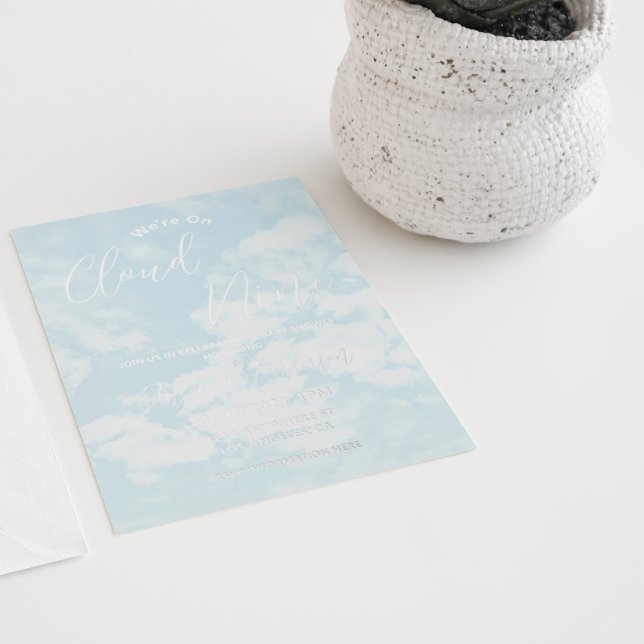 Wir sind auf Cloud Nine Baby Dusche Folieneinladung (Von Creator hochgeladen)