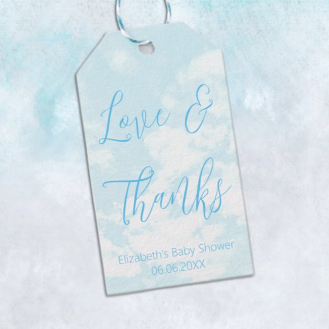 Wir sind auf Cloud Nine Baby Dusche Geschenkanhänger (Von Creator hochgeladen)