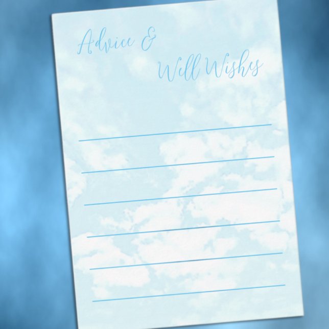 Wir sind auf Cloud Nine Baby Dusche Hinweiskarte (Von Creator hochgeladen)