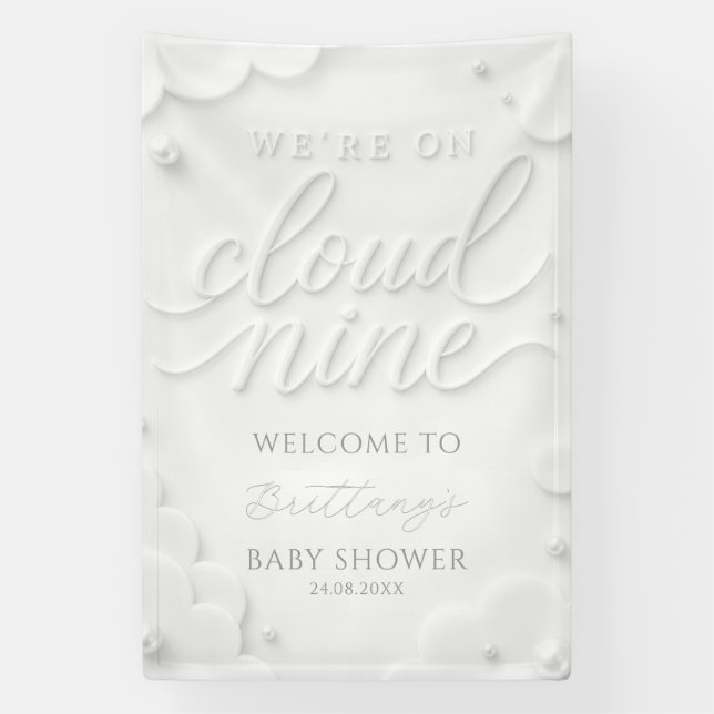 Wir sind auf Cloud Nine Baby Shower Begrüßung Banner (Vertikal)