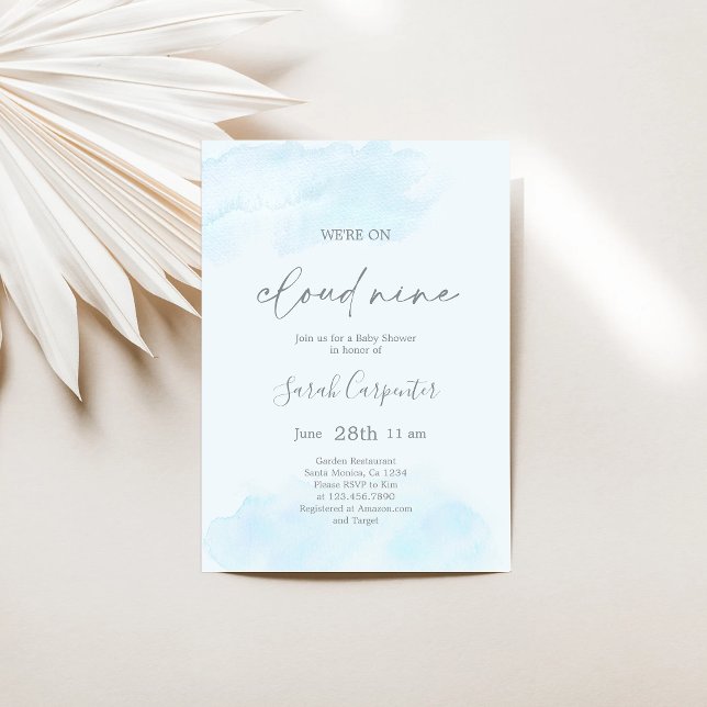 Wir sind auf Cloud Nine Baby Shower Boy Einladung (Von Creator hochgeladen)