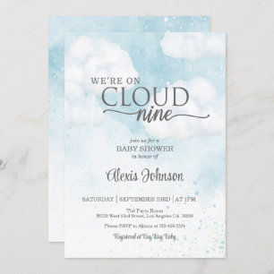 Wir sind auf Cloud Nine Baby Shower (Boy) Einladung