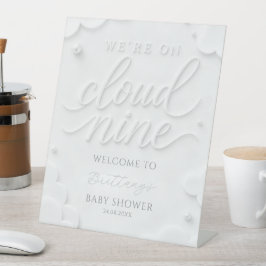 Wir sind auf Cloud Nine Baby Shower Willkommen Sockelschild