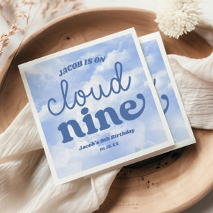 Wir sind auf Cloud Nine Blau 9. Neunter Geburtstag Serviette