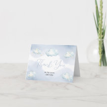 Wir sind auf Cloud Nine Blau Baby Shower Danke