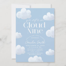 Wir sind auf Cloud Nine Modern Blue Cloud Baby Dus