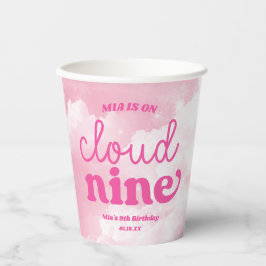 Wir sind auf Cloud Nine Pink 9. Geburtstagsparty Pappbecher